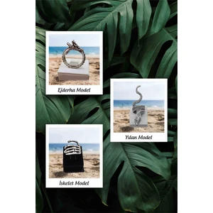 The Collection Unisex 3 Lü Ejderha Yılan Iskelet El Gümüş Kaplama Ayarlanabilir Yüzük Set