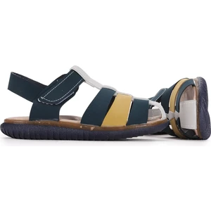 Kiko Kids Şb 22479-287 Orto Pedik Erkek Çocuk Sandalet Terlik Lacivert - Sarı
