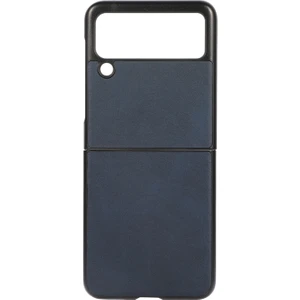 Galaxy Z Flip 3 5G İçin Çift Renkli Deri Telefon Kılıfı - Mavi (Yurt Dışından)