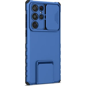 Galaxy S22 Ultra 5G İçin Kamera Korumalı Telefon Kılıfı - Koyu Mavi (Yurt Dışından)