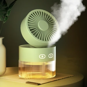 OM008 Masaüstü Katlanabilir Sprey USB Su Soğutma Fan Yeşil (Yurt Dışından)