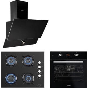 Dt Siyah Cam Ankastre Set (B66 - SF2 (DT) + KO-40TAHDF + DA6-830)