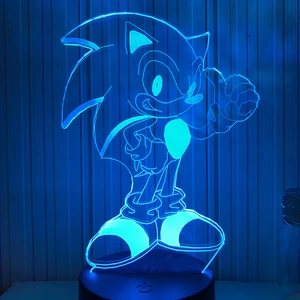 Sonic 3D LED 16 Renk Gece Lambası Hediyesi (Yurt Dışından)