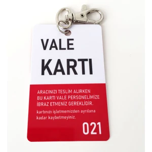 Anahtarlık Vale Kartı Takımı 20 Adet