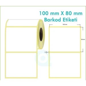 Kartallar Etiket 80MMX100MM Termal Barkod Etiketi 1 Rulo 500 Adet