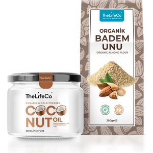 Organik Badem Unu 250 gr (Glutensiz, Katkısız, Vegan) + TheLifeCo Organik Hindistan Cevizi Yağı 250 ml (Soğuk Sıkım, Vegan)