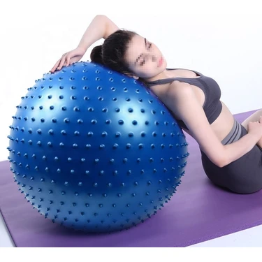 Clifton Tırtıklı Pilates Topu 65 cm Mavi Renk Egzersiz ve Rehabilitasyon İçin 1