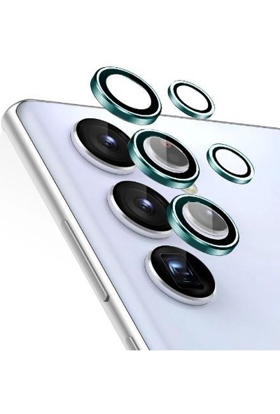 Eiroo Samsung Galaxy S22 Ultra 5g Yeşil Metal Kamera Lens Koruyucu