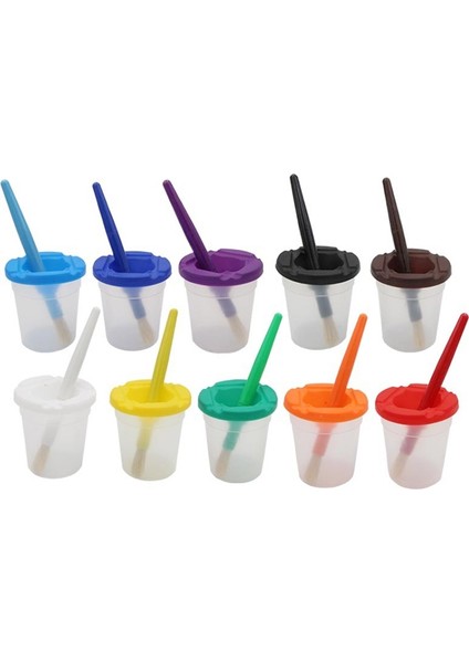 Çocuklar Plastik Kalem Fincanı Kıllar Grafiti Boyama Fırçası Seti Hb-10 10 10 (Yurt Dışından) fiyatları