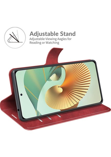 Zte Axon 30 Pro Için Kapaklı Telefon Kılıfı - Kırmızı (Yurt Dışından) fırsatları