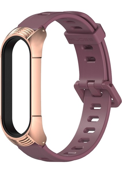 Xiaomi Mı Band Için 6/5/4/3 Silikon Kayış, Stil: Tf Case Şarap Kirmizı+Gül Altez