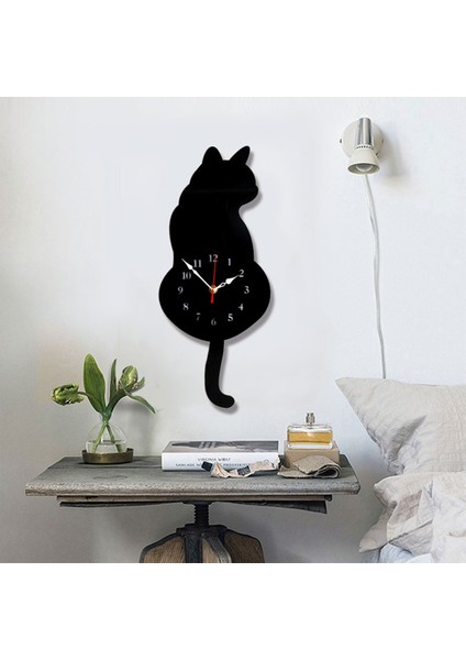 Kedi Formunda Duvar Saati