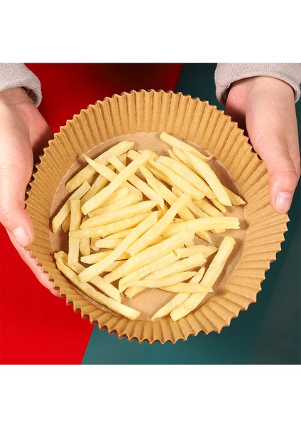 100 Adet Yui / Xiaomi / Philips / Kumtel Uyumlu Tek Kullanımlık Yapışmaz Fritöz Pişirme Kağıdı - Kahverengi (Yurt Dışından)