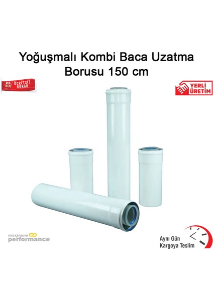 Yoğuşmalı Kombi Baca Uzatma Borusu 150 cm