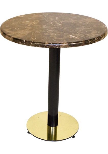 Karanfil Werzalit Yuvarlak Gold Masa Q70 - Brownie Mermer