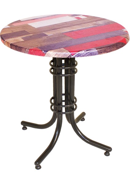 Buket Werzalit Yuvarlak Esb Mutfak Masası Q60 - Red Wood