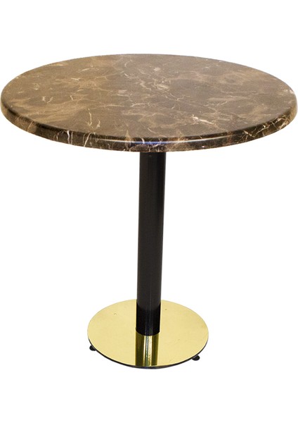 Karanfil Werzalit Yuvarlak Gold Masa Q80 - Brownie Mermer