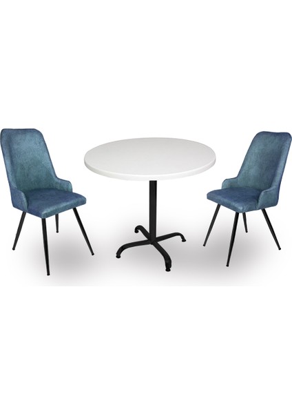 Indigo Werzalit Yuvarlak - Çırağan Fiskos Seti (90 cm Çap) - Mavi