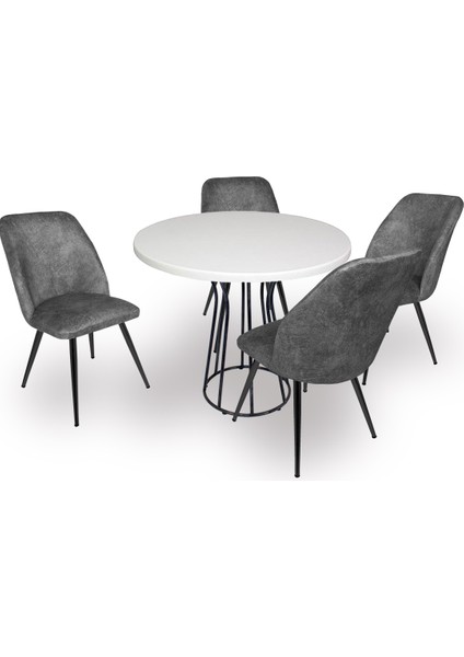 Palermo Werzalit - Nilüfer Mutfak Masa Takımı Q80 - Beyaz Füme