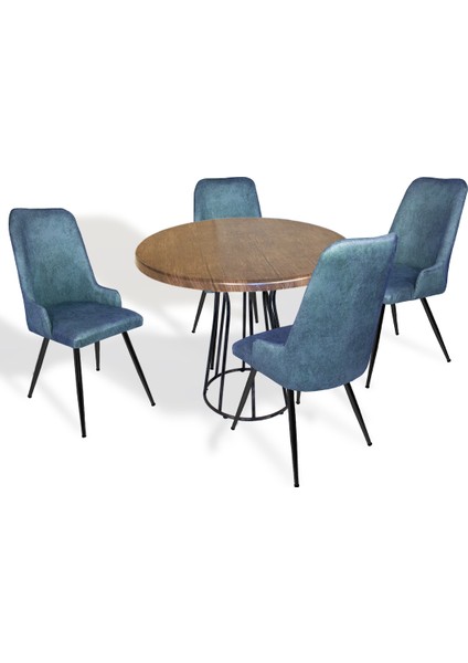 Palermo Werzalit - Çırağan Mutfak Masa Takımı Q80 - Antik Dark Mavi