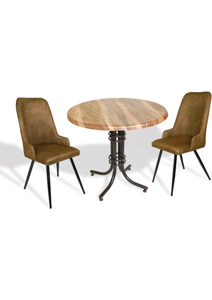 Buket Werzalit Yuvarlak Esb-Çırağan Fiskos Seti - Indiana Wood Kahve