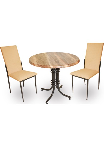 Buket Werzalit Yuvarlak Esb-Gözde Fiskos Seti - Indiana Wood Kapiçino