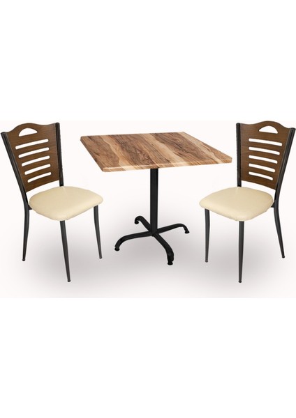 Indigo Werzalit Kare - Merdiven Tip Fiskos Seti (80X80) - Indiana Wood Krem