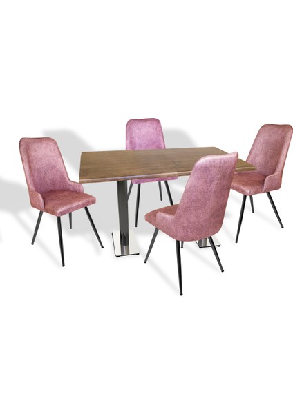 Karanfil Werzalit - Çırağan Masa Takımı (70X120) - Antik Dark Pembe