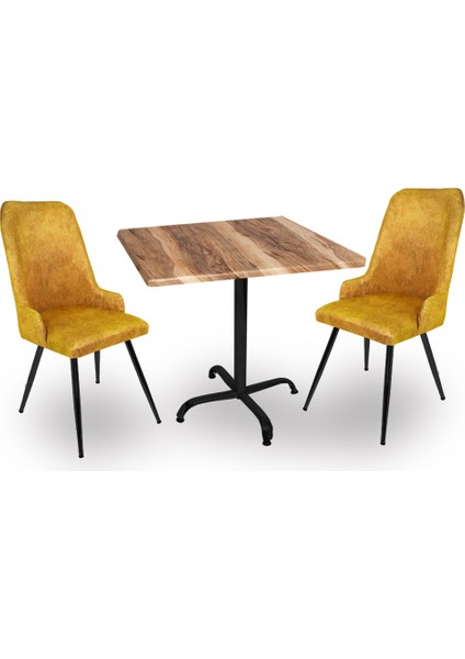 Indigo Werzalit Kare - Çırağan Fiskos Seti (80X80) - Indiana Wood Sarı