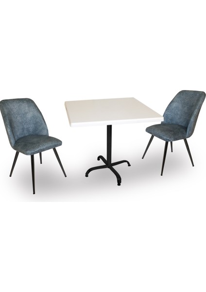 Indigo Werzalit Kare - Nilüfer Fiskos Seti (70X70) - Mavi