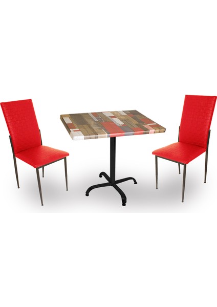 Indigo Werzalit Kare - Gözde Fiskos Seti (70X70) - Kırmızı