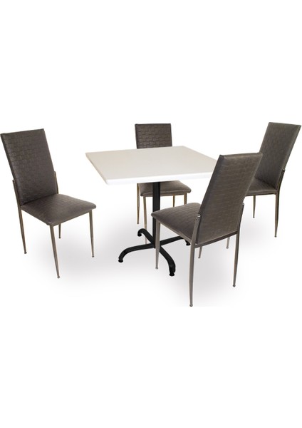 Indigo Werzalit Kare - Gözde Masa Takımı (80X80) - Siyah