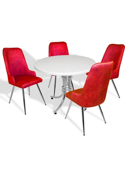 Buket Werzalit Yuvarlak -Çırağan Mutfak Masa Takımı - Bordo