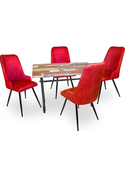 Valerya Werzalit - Çırağan Masa Takımı - Red Wood Bordo