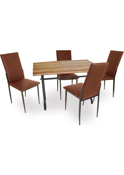 Valerya Werzalit - Gözde Masa Takımı (80X120) - Indiana Wood Kahve
