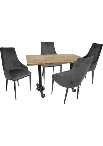Çipa Laminat Stil Masa Takımı - Siyah