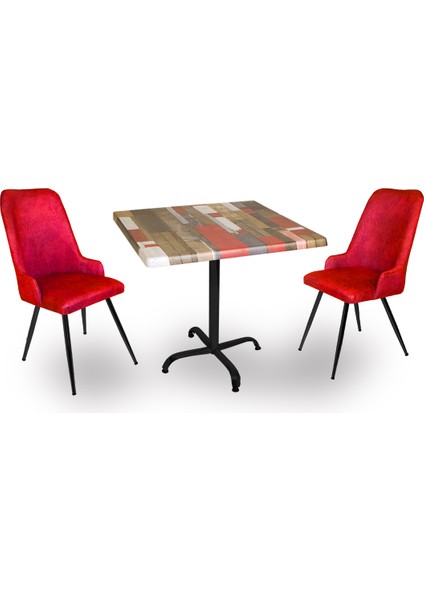 Indigo Werzalit Kare - Çırağan Fiskos Seti (70X70) - Red Wood Bordo