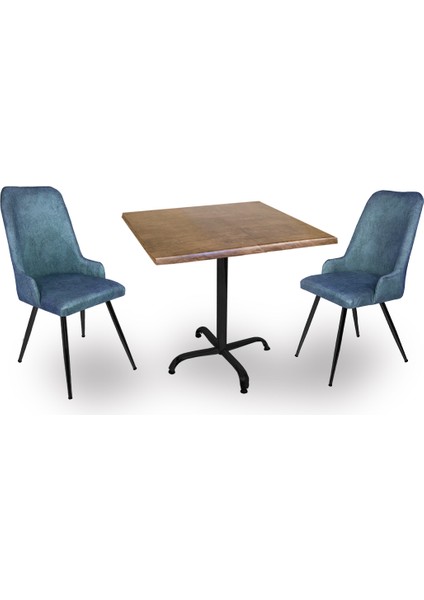 Indigo Werzalit Kare - Çırağan Fiskos Seti (60X60) - Antik Dark Mavi