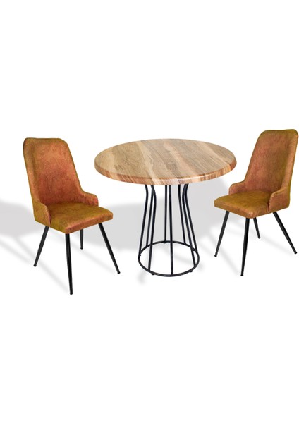 Palermo Werzalit - Çırağan 2 Li Masa Takımı Q80 - Indiana Wood Kiremit