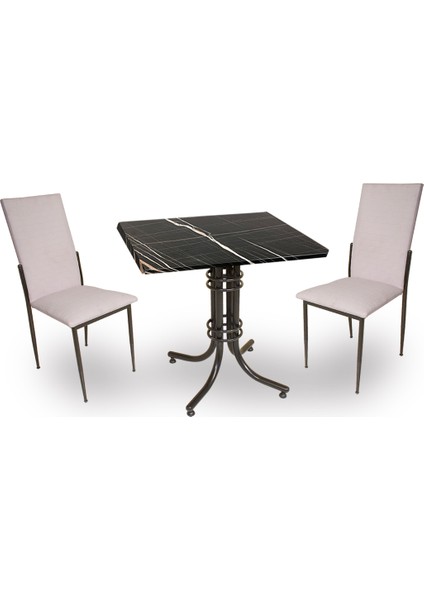 Buket Werzalit Kare Esb -Gözde 2li Mutfak Masa Takımı - Royal Mermer Beyaz