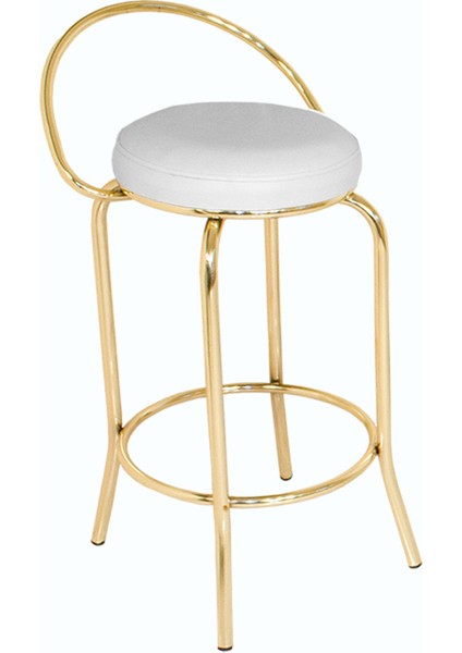 Bar Taburesi Arkalıklı Gold - Beyaz