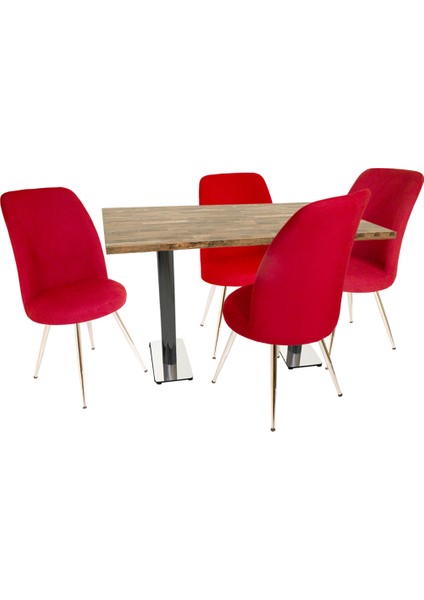 Karanfil Laminat Saray Masa Takımı - Kırmızı