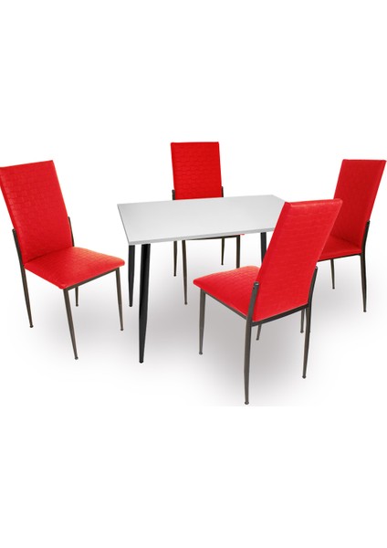 Manolya - Gözde Mutfak Masa Takımı - Kırmızı