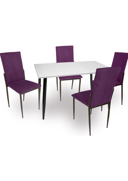 Manolya - Gözde Esb Mutfak Masa Takımı (Kumaş) - Mor