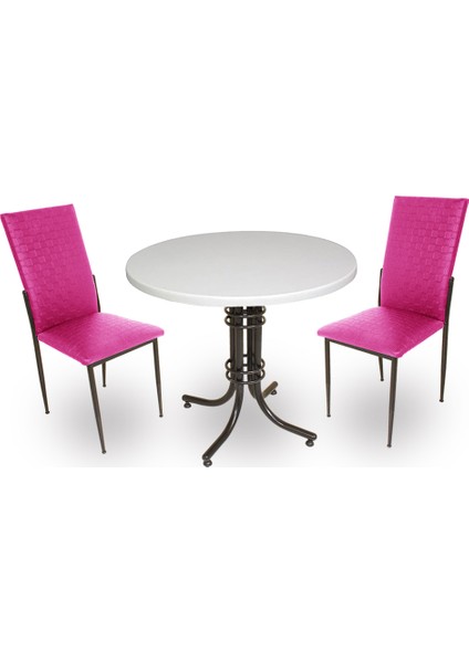 Buket Werzalit Yuvarlak Esb-Gözde 2li Mutfak Masa Takımı - Mor
