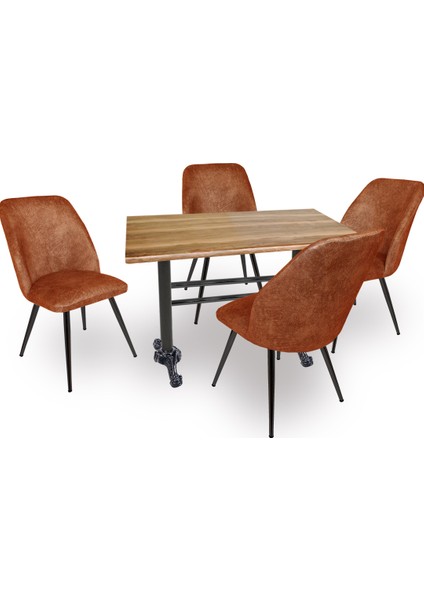 Çipa Werzalit Nilüfer Mutfak Masa Takımı - Indiana Wood Kahve