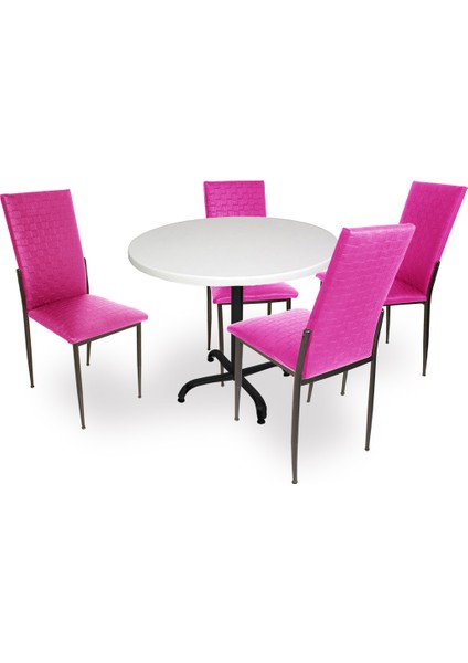 Indigo Werzalit Yuvarlak - Gözde Masa Takımı (90 cm Çap) - Mor