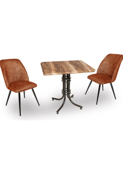 Buket Werzalit Kare Esb-Nilüfer 2li Mutfak Masa Takımı - Indiana Wood Kahve