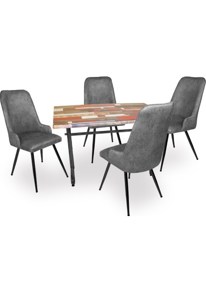 Valerya Werzalit - Çırağan Masa Takımı - Red Wood Füme