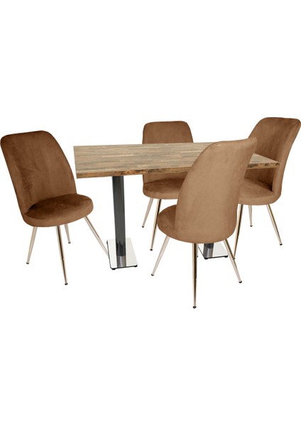 Karanfil Laminat Saray Masa Takımı - Kahve